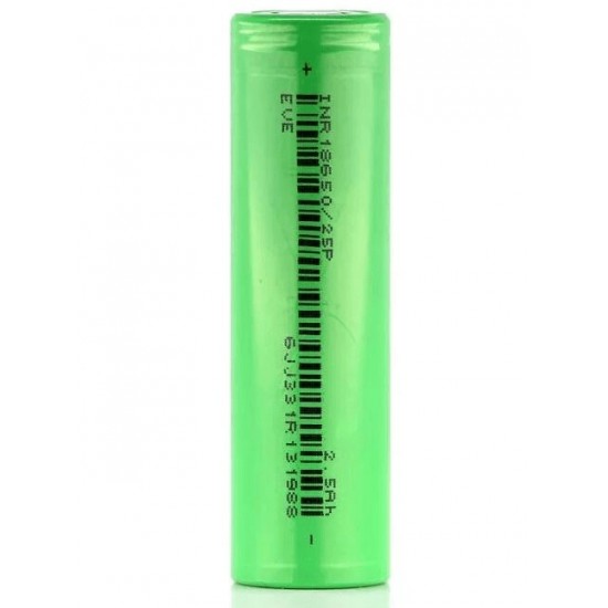 EVE 25P - 18650 Battery - 2500mAh - 20A -Max 55W Single / Max 110W Dual
