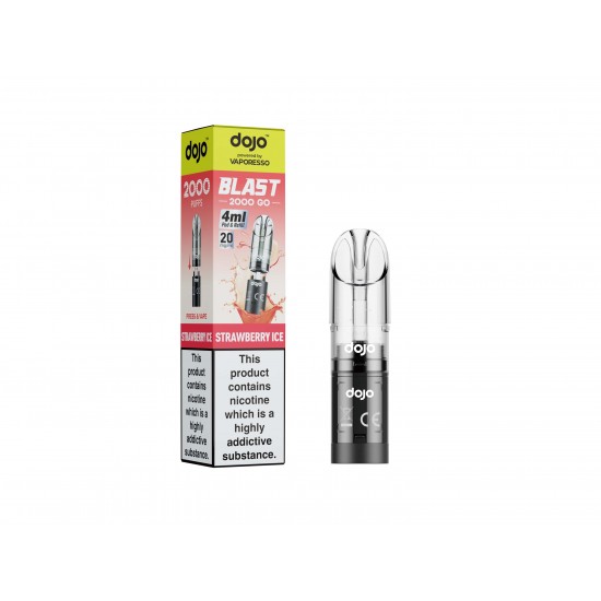 DOJO BLAST 2000 Go Transparent Pod & Refill (Powered by Vaporesso) - Strawberry Ice